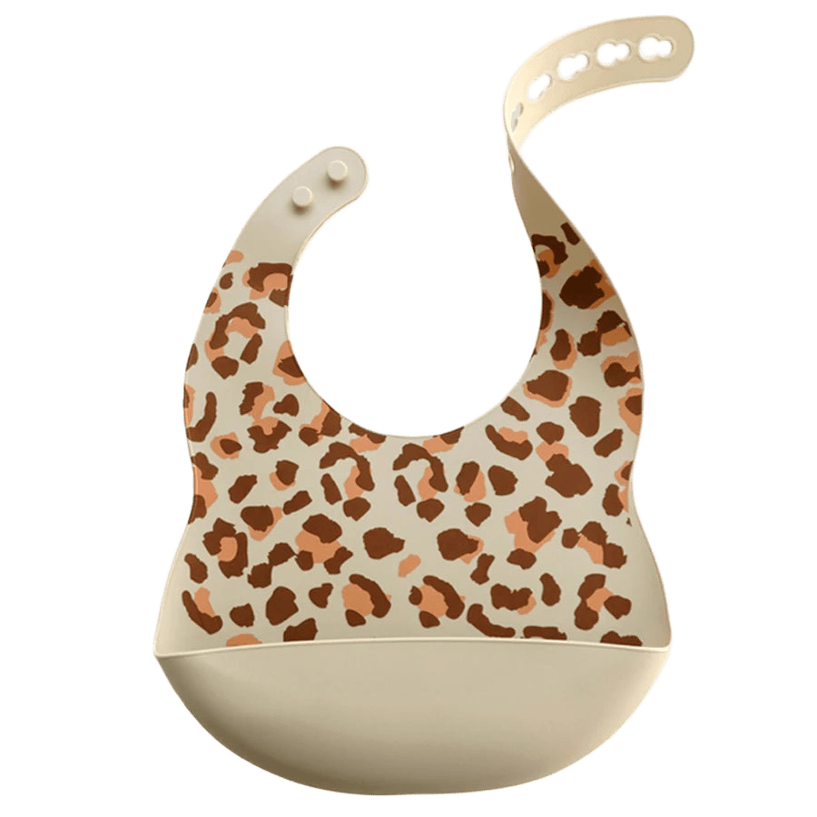 Beiges Lätzchen mit modischem Leopardprint für Kinder
